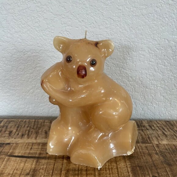 Vintage Koala Bear 8" Wax Candle NOS Never Lit Branch 1970s Imperfections Decor - Picture 2 of 9